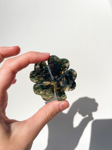 Moss Agate Clover #2